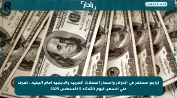 تراجع مستمر في الدولار وأسعار العملات العربية والأجنبية أمام الجنيه.. تعرف على السعر اليوم الثلاثاء 5 أغسطس 2025